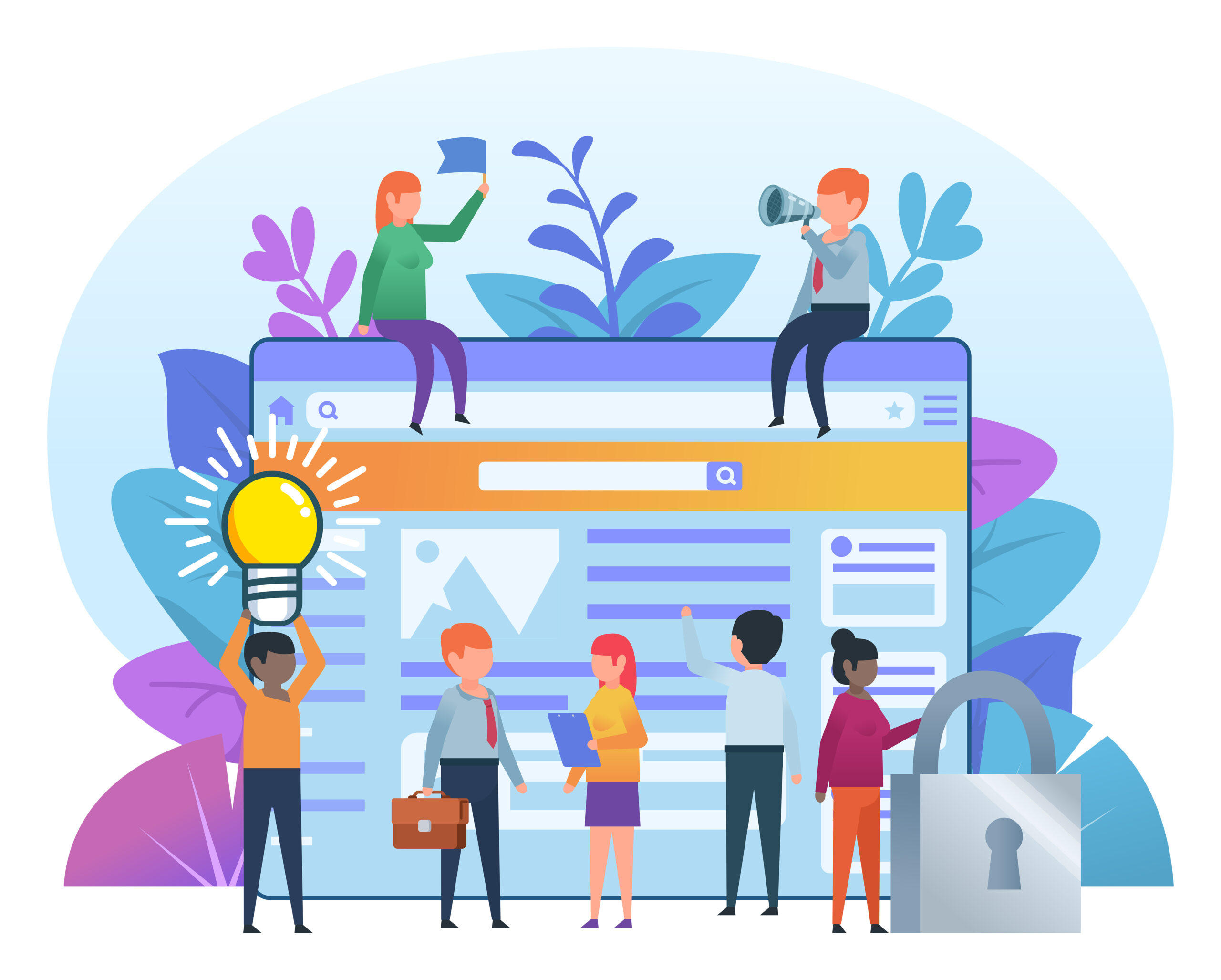 small business coming up with content creation ideas together 