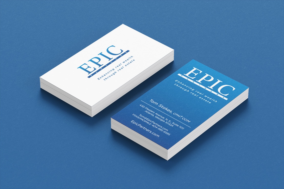 Print marketing business card design for Real Estate Development company