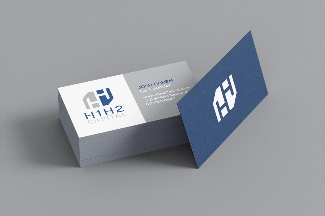 Print marketing business card design for Denver asset management company