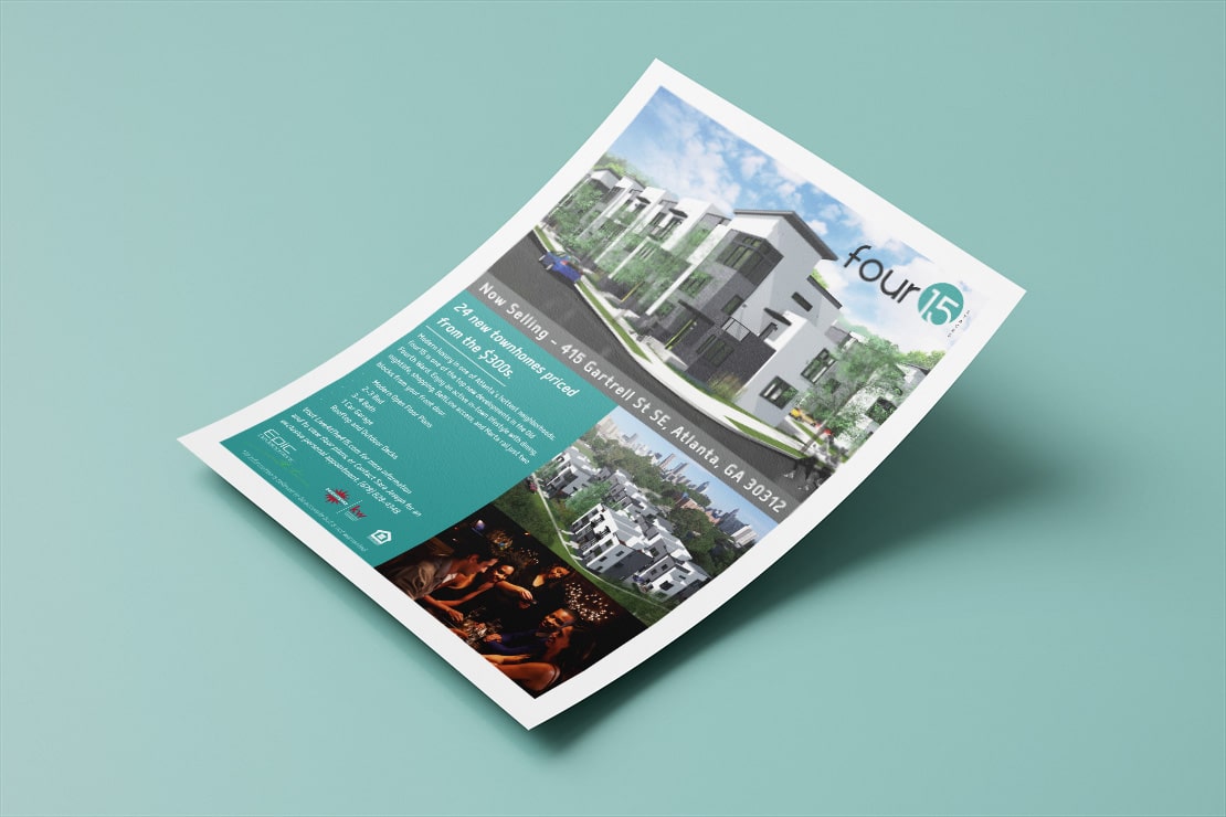 Print marketing brochure design for Denver real estate development company