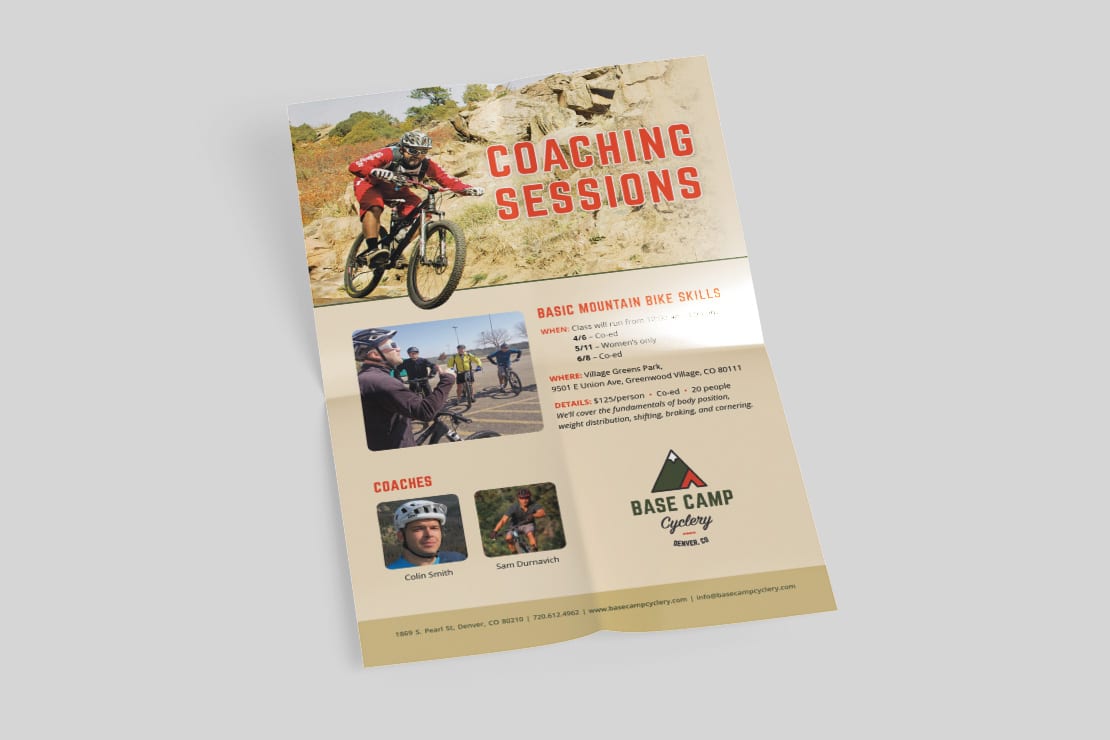 print marketing brochure design for Denver bicycle company