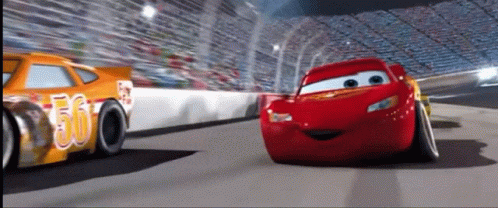 Lightning McQueen in the movie Cars.