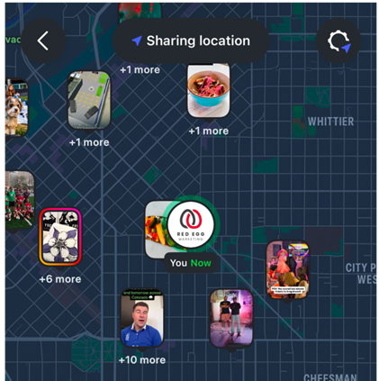 a photo of the new map feature on Instagram